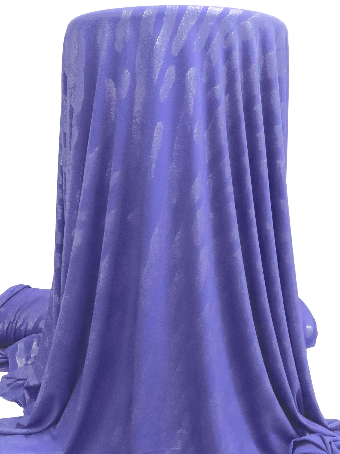 Periwinkle Blue/Silver Polyester/Lycra Abstract Animal Foil Print Jersey Knit 57W