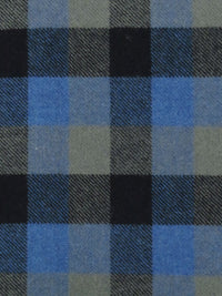 Lapis Blue/Iron Gray/Black 100% Wool Plaid Shetland Suiting/Coating - Imported From England - 58W