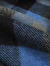 Lapis Blue/Iron Gray/Black 100% Wool Plaid Shetland Suiting/Coating - Imported From England - 58W