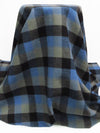 Lapis Blue/Iron Gray/Black 100% Wool Plaid Shetland Suiting/Coating - Imported From England - 58W