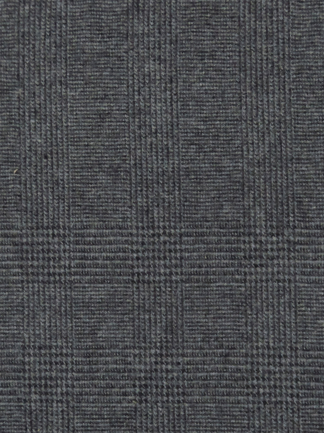 SOLD BY THE PANEL ONLY - Iron Gray/Black 100% Wool Novelty Plaid Stripe Weave Flannel Suiting - NY Designer - 56W