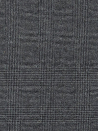 SOLD BY THE PANEL ONLY - Iron Gray/Black 100% Wool Novelty Plaid Stripe Weave Flannel Suiting - NY Designer - 56W