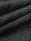 SOLD BY THE PANEL ONLY - Iron Gray/Black 100% Wool Novelty Plaid Stripe Weave Flannel Suiting - NY Designer - 56W