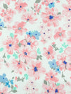 White/Baby Pink/Cobalt Blue 100% Cotton Floral Print Jersey Knit - NY Designer - 62W