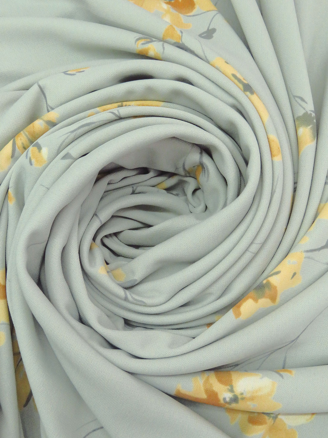 Jet Stream/Dark Muted Yellow/Dusty Gold/Multi Polyester/Lycra Floral Stem Print Crepe Knit 59W