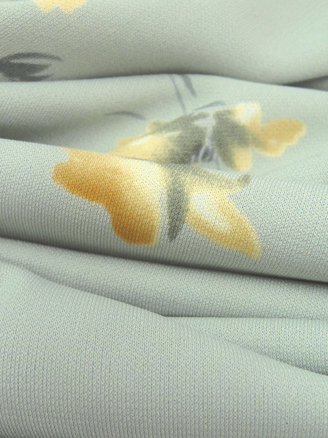 Jet Stream/Dark Muted Yellow/Dusty Gold/Multi Polyester/Lycra Floral Stem Print Crepe Knit 59W
