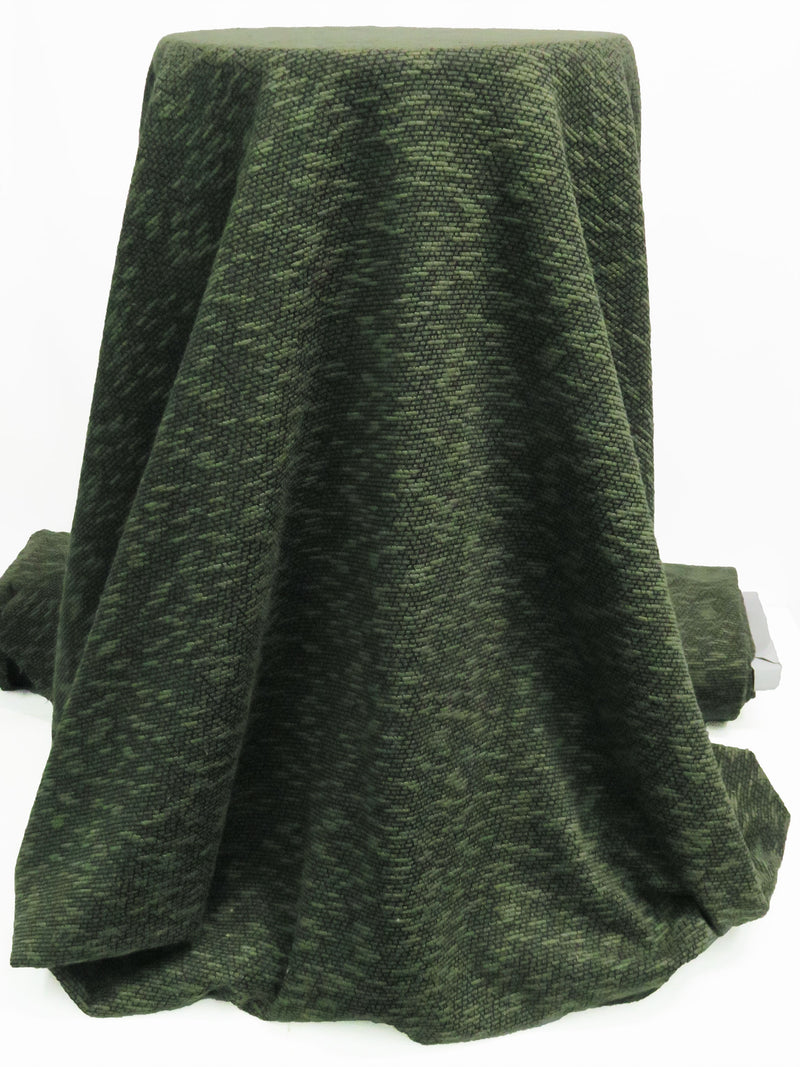 Olive/Black Polyester/Cotton Sweater Knit 56W