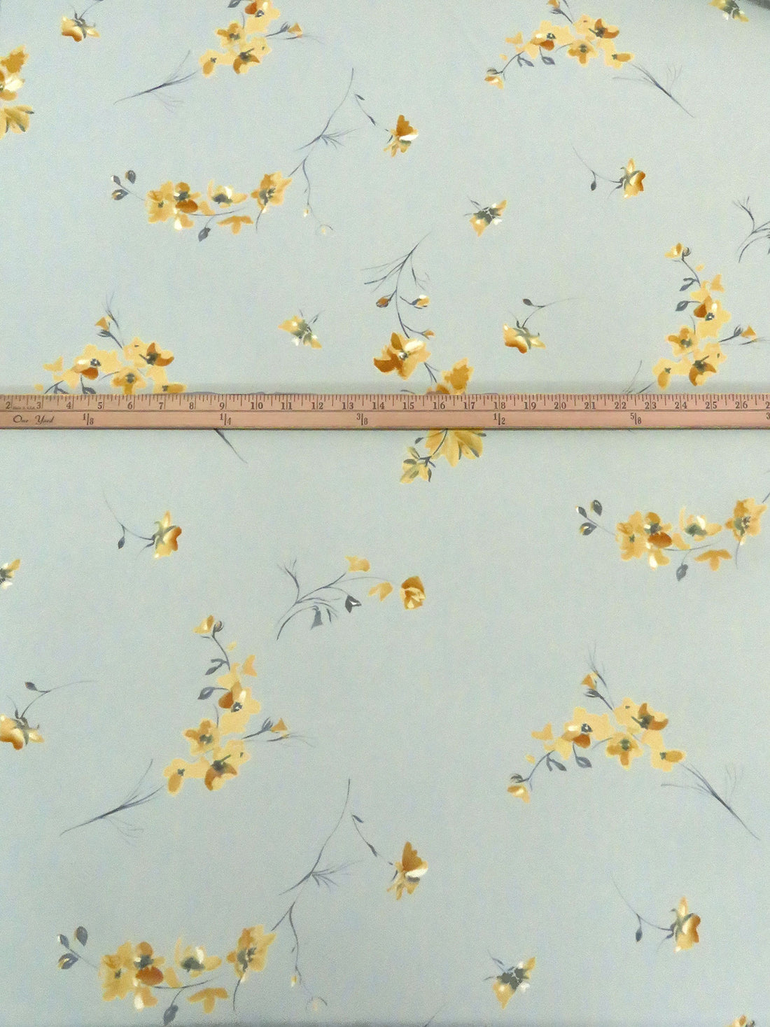 Jet Stream/Dark Muted Yellow/Dusty Gold/Multi Polyester/Lycra Floral Stem Print Crepe Knit 59W