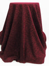 Claret Red/Black Polyester/Cotton Sweater Knit - 54W