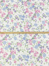 Mystic Orchid/Light Periwinkle/White/Green/Multi 100% Cotton Floral Print Jersey Knit - NY Designer - 60W