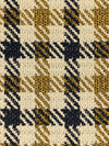 Parchment/Goldenrod/Dark Navy Wool/Rayon/Nylon Large Plaid Tapestry-Look Coating - Imported From Italy - 62W