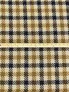 Parchment/Goldenrod/Dark Navy Wool/Rayon/Nylon Large Plaid Tapestry-Look Coating - Imported From Italy - 62W