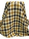 Parchment/Goldenrod/Dark Navy Wool/Rayon/Nylon Large Plaid Tapestry-Look Coating - Imported From Italy - 62W