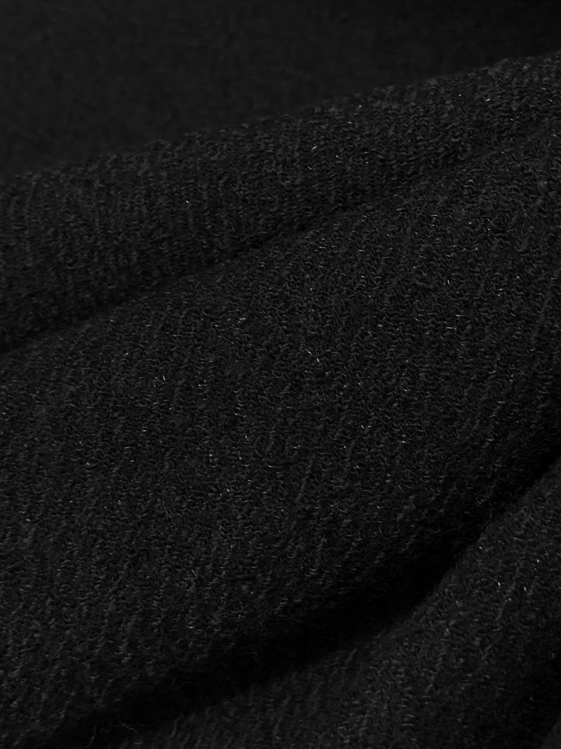 Muted Black Wool/Lycra Boucle Crepe Suiting - NY Designer - 58W