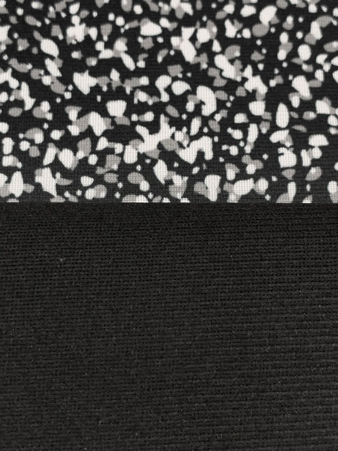 Black/White/Gray 100% Polyester Abstract Pebble Print Two-Faced Double Knit 60W