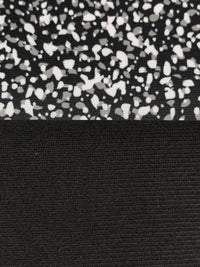 Black/White/Gray 100% Polyester Abstract Pebble Print Two-Faced Double Knit 60W