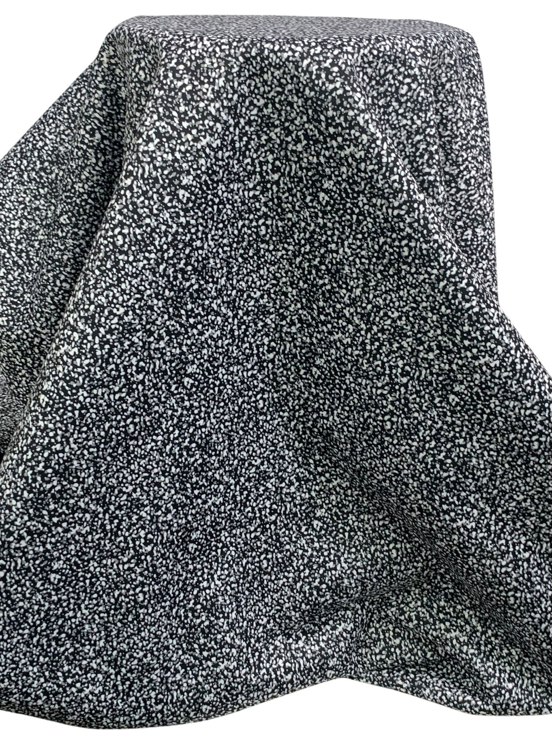 Black/White/Gray 100% Polyester Abstract Pebble Print Two-Faced Double Knit 60W