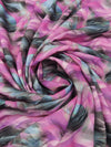 Magenta/Iron Gray/Seafoam/Multi 100% Rayon Abstract Print Challis 56W