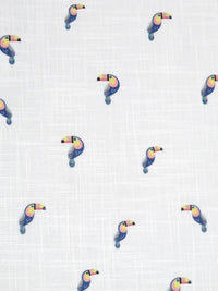 White/Steel Blue/Lemon/Multi 100% Cotton Toucan Print Lawn 54W