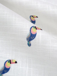 White/Steel Blue/Lemon/Multi 100% Cotton Toucan Print Lawn 54W