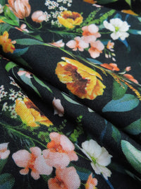 Black/Spring Green/Tuscan Sun/Multi 100% Rayon Floral Print Challis 58W