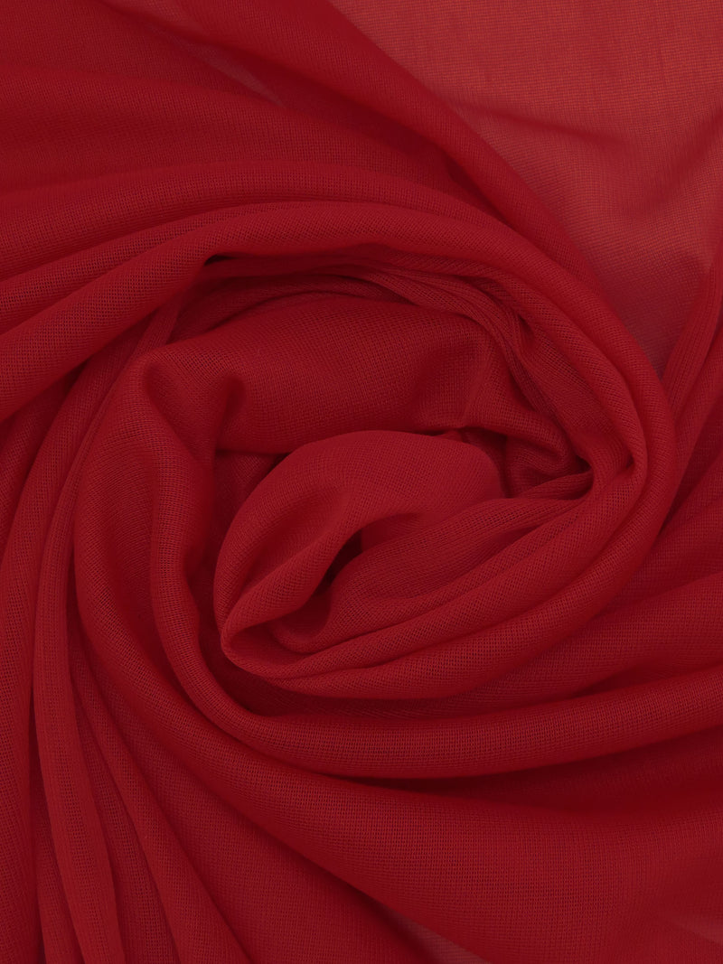 Dark Red Nylon/Lycra Sheer Mesh Knit Lining - NY Designer - 58W