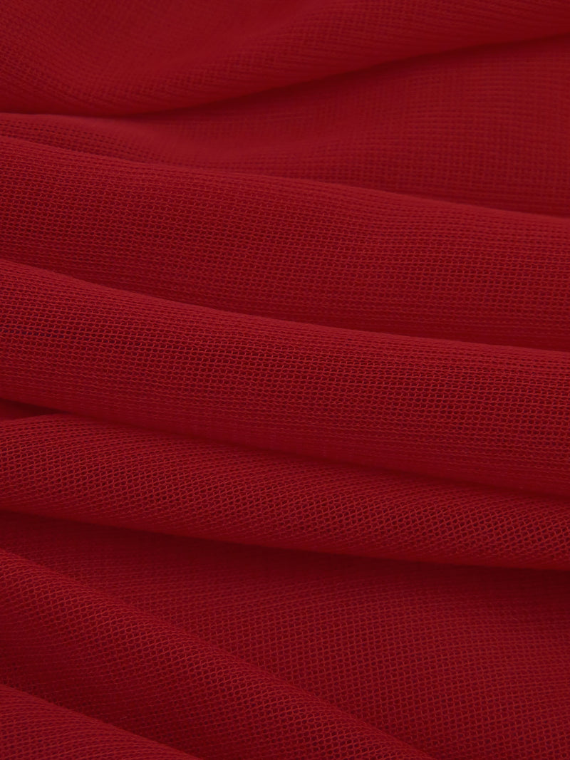 Dark Red Nylon/Lycra Sheer Mesh Knit Lining - NY Designer - 58W