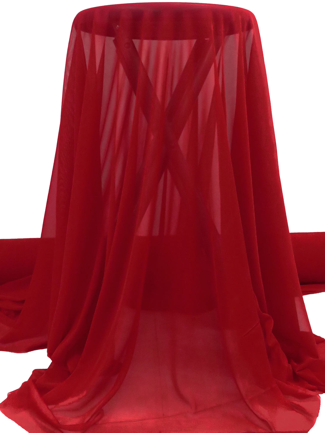 Dark Red Nylon/Lycra Sheer Mesh Knit Lining - NY Designer - 58W
