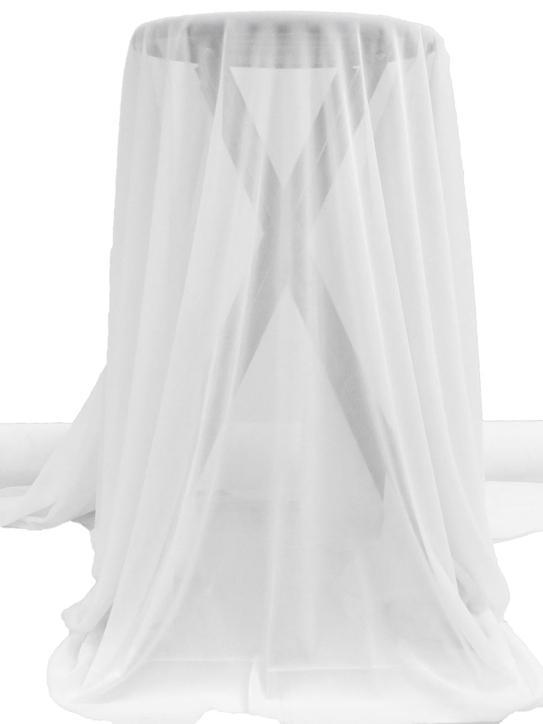Ghost White Nylon/Lycra Sheer Mesh Knit Lining - NY Designer - 58W