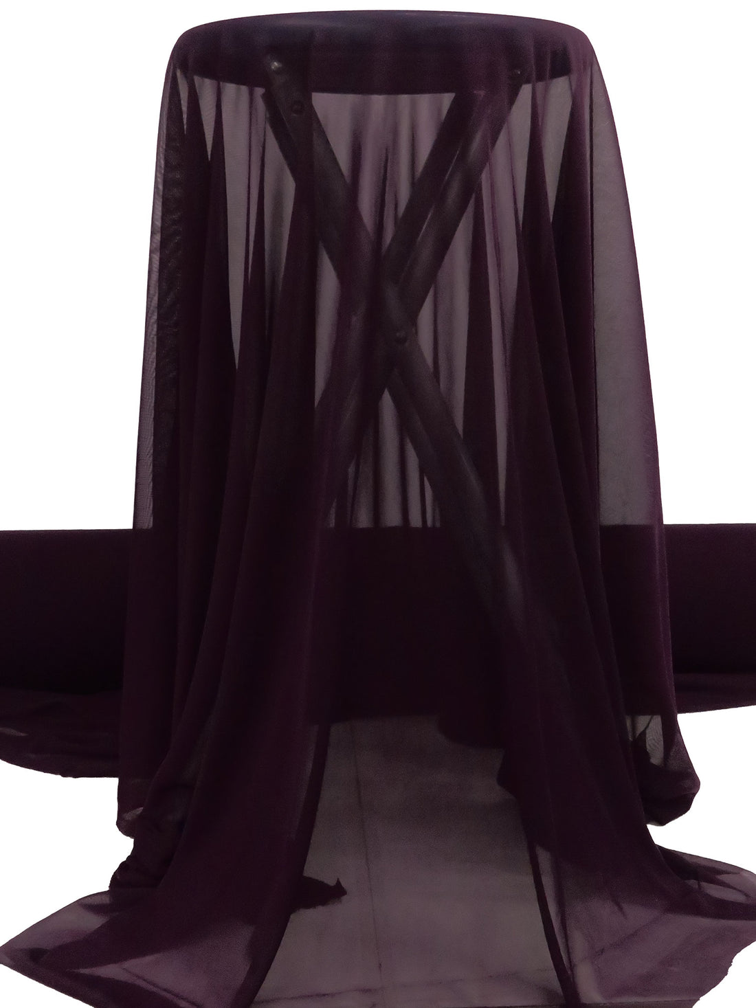Dark Purple Nylon/Lycra Sheer Mesh Knit Lining - NY Designer - 58W