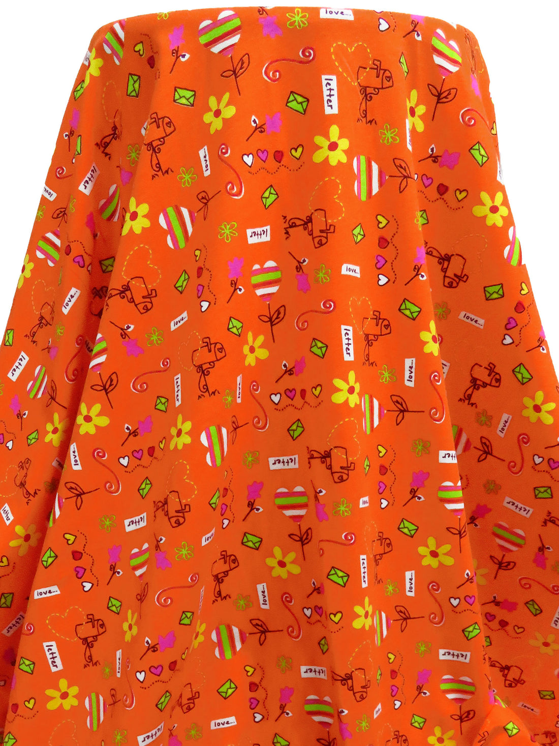 Tangelo/Light Yellow/Lime/Multi Cotton/Lycra Love Letter Print Jersey Knit 60W