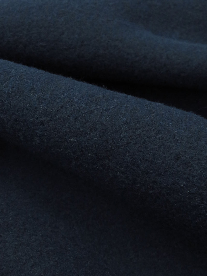 Navy Blue Polyester/Wool Fleece Knit - NY Designer - 58W