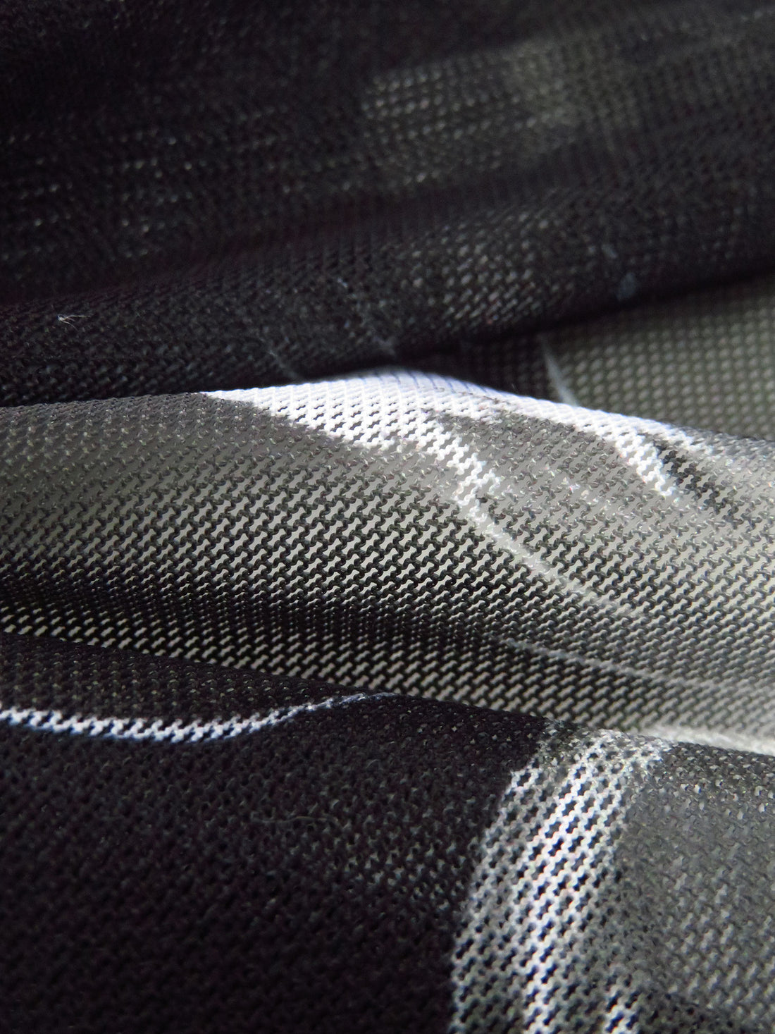 White/Black/Dim Gray Nylon/Lycra Floral Print Mesh Knit - NY Designer - 58W