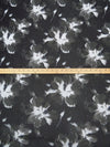 White/Black/Dim Gray Nylon/Lycra Floral Print Mesh Knit - NY Designer - 58W
