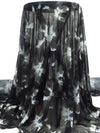 White/Black/Dim Gray Nylon/Lycra Floral Print Mesh Knit - NY Designer - 58W