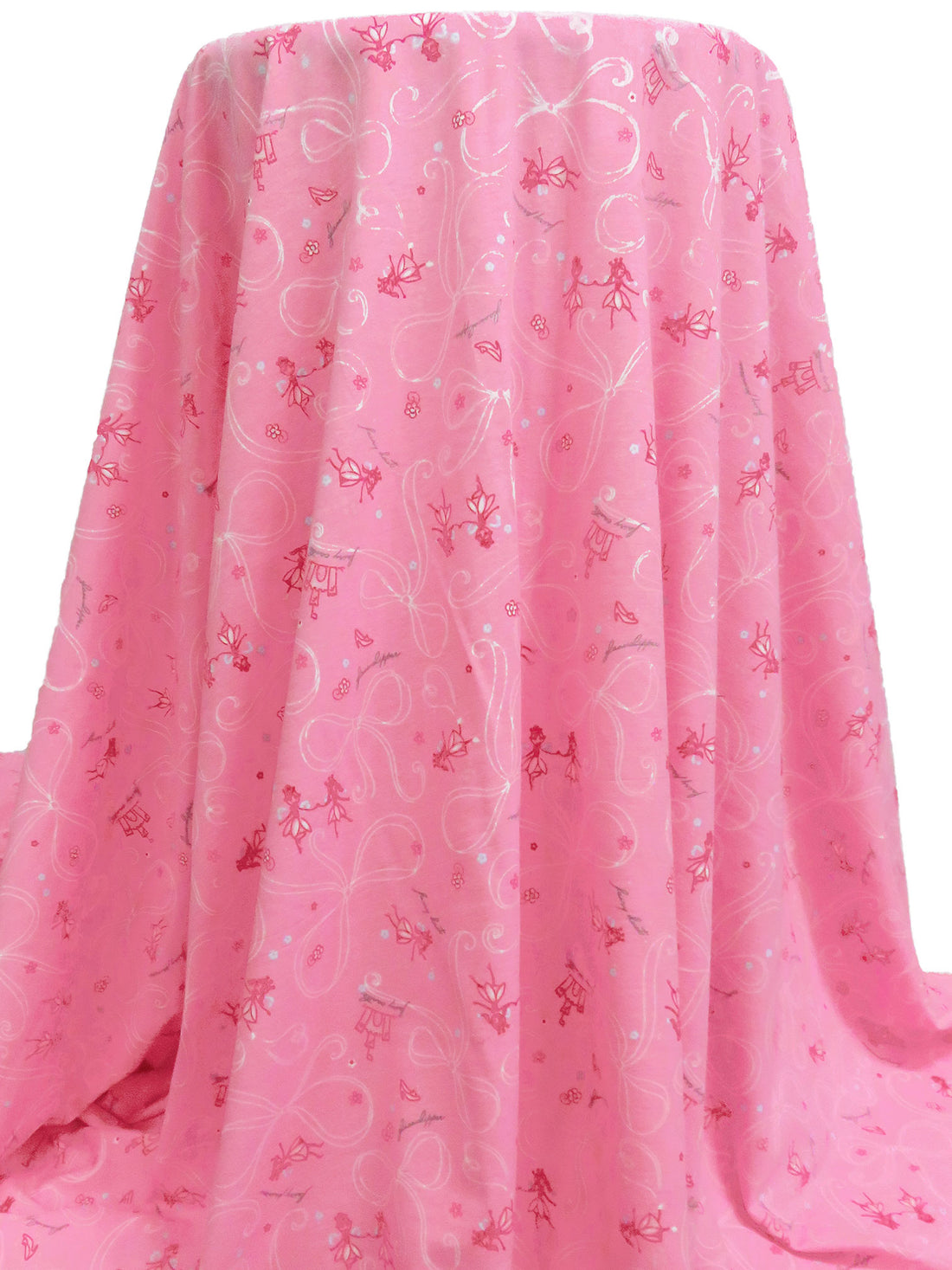 Charm Pink/Mid Gray/White/Multi Cotton/Lycra Fairies Print Jersey Knit 62W