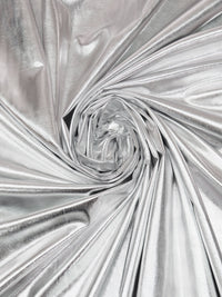 Aluminum Silver Polyester/Lycra Foil Printed Knit 57W