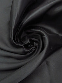 Charcoal Black 100% Polyester Mikado Twill Suiting - NY Designer - 60W