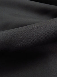 Charcoal Black 100% Polyester Mikado Twill Suiting - NY Designer - 60W