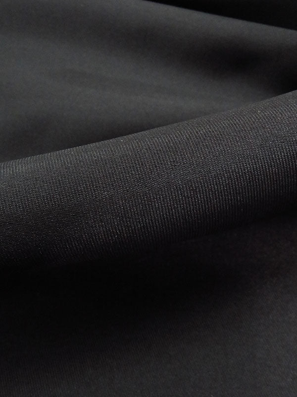 Charcoal Black 100% Polyester Mikado Twill Suiting - NY Designer - 60W