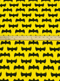 Yellow/Black Cotton/Lycra Bat Symbol Print Jersey Knit 60W