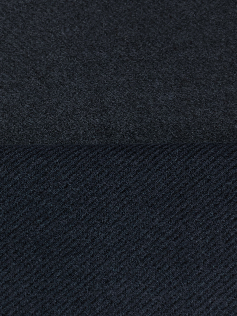 Navy/Black Wool/Nylon Two-Tone Twill Coating - Imported From Italy - 58W