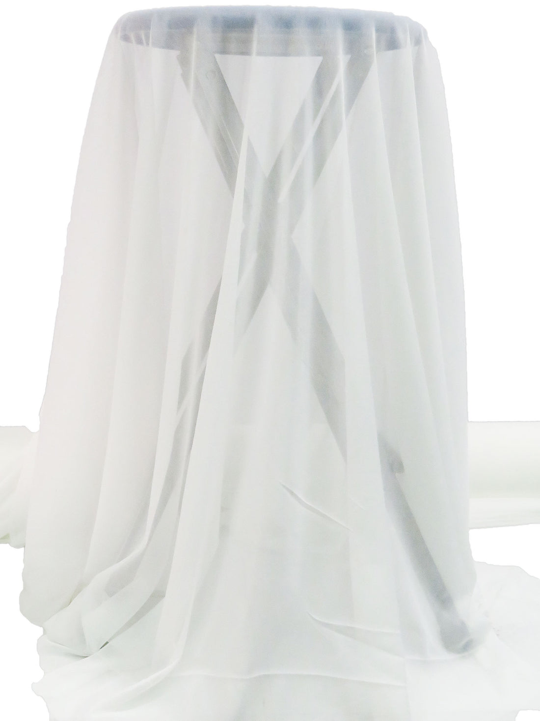 Daisy White Nylon/Lycra Sheer Mesh Knit Lining - NY Designer - 58W