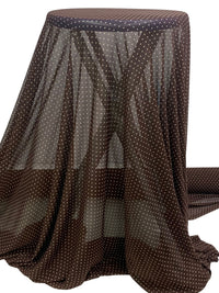 Walnut/Cream Nylon/Lycra Mini Polka Dot Print Mesh Knit 54W