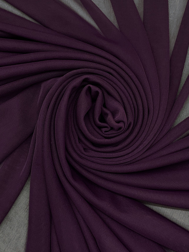 Eggplant Nylon/Lycra Sheer Mesh Knit Lining - NY Designer - 58W