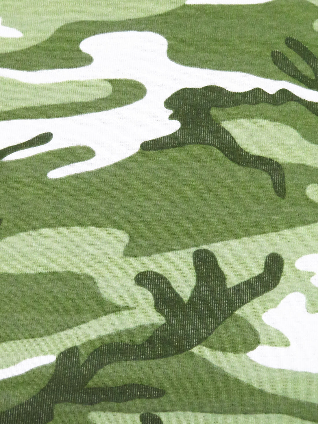 Olivine/White/Army Green/Multi 100% Cotton Camouflage Print Interlock Knit 57W
