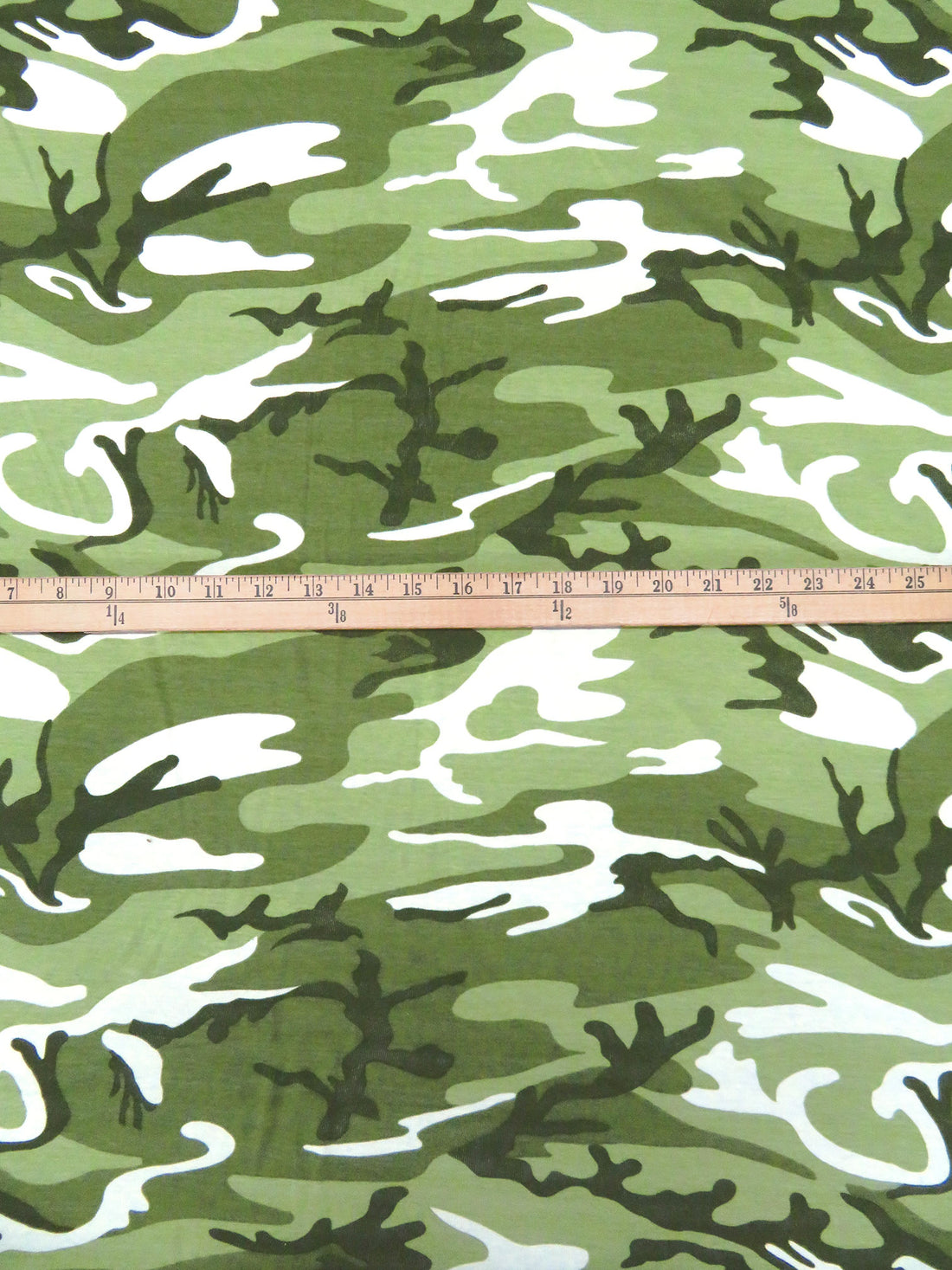 Olivine/White/Army Green/Multi 100% Cotton Camouflage Print Interlock Knit 57W