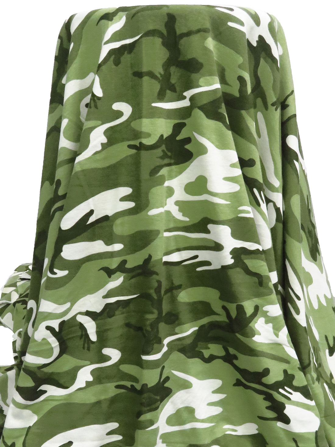 Olivine/White/Army Green/Multi 100% Cotton Camouflage Print Interlock Knit 57W