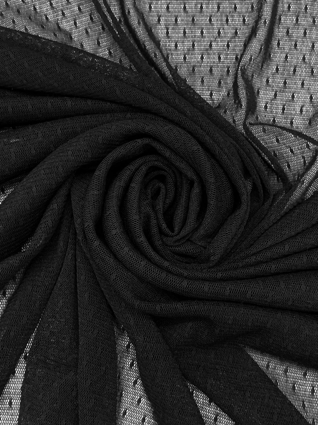 Black Nylon/Lycra Point d'Esprit Stretch Netting 58W