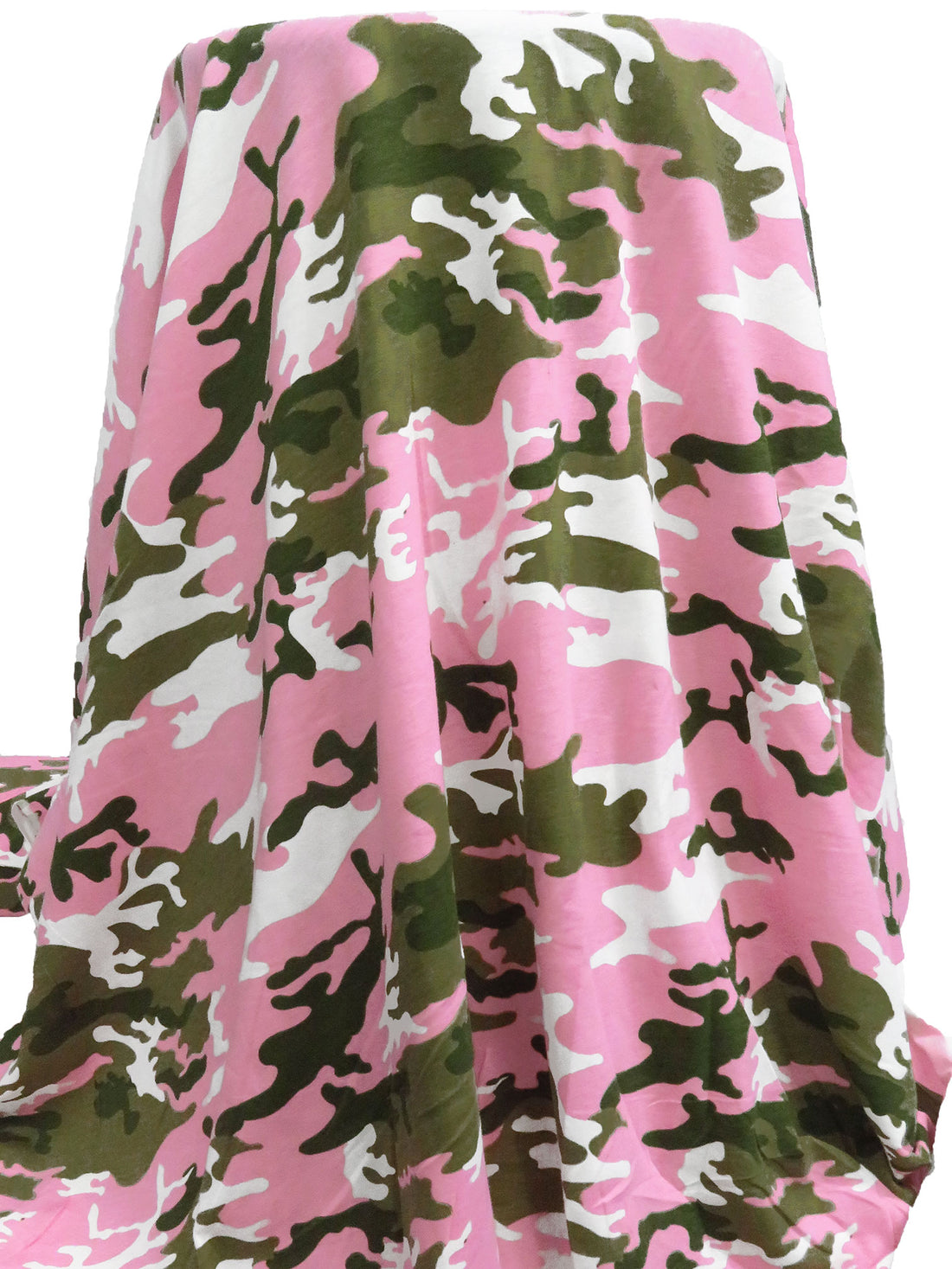 Light Pink/White/Army Green/Multi Cotton/Lycra Camouflage Print Jersey Knit 59W
